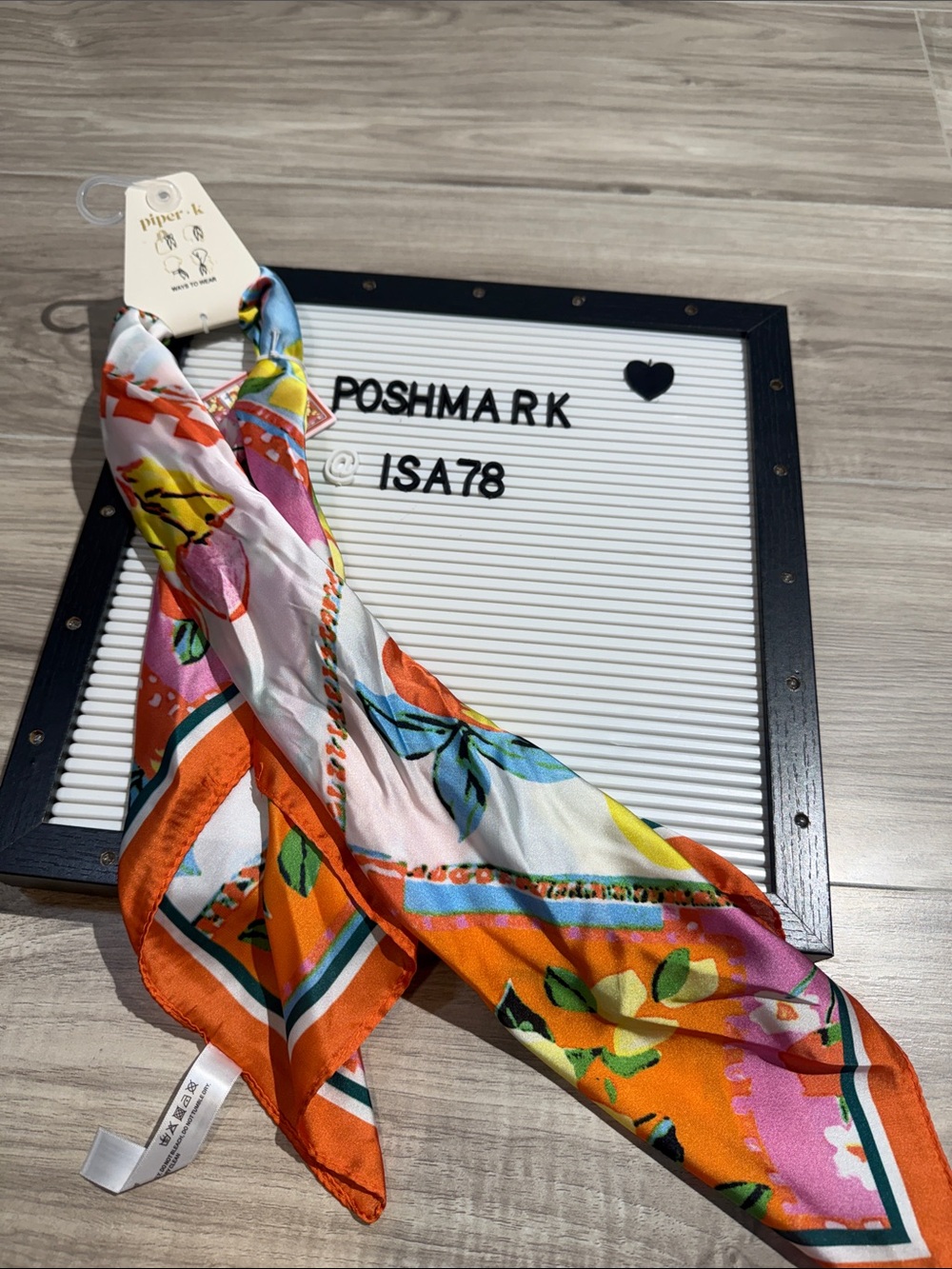 Piper k printed Scarf - Orange, Pink, Yellow, Blue, Green